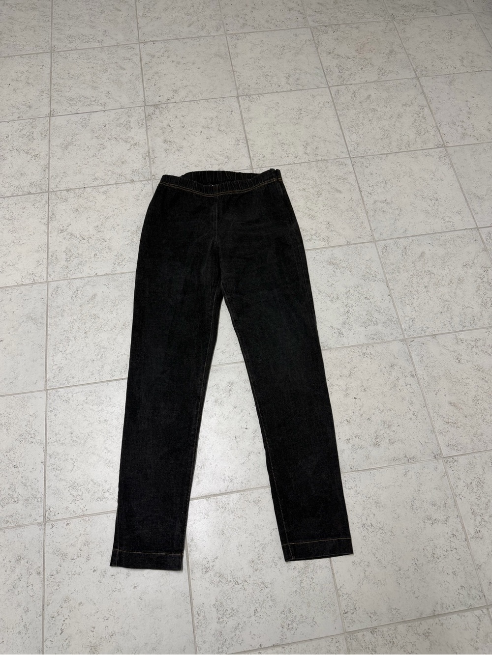 Staples USA Size 12 Side Zip Black Jeans with Elastic Waist Y2K 90s Made in USA